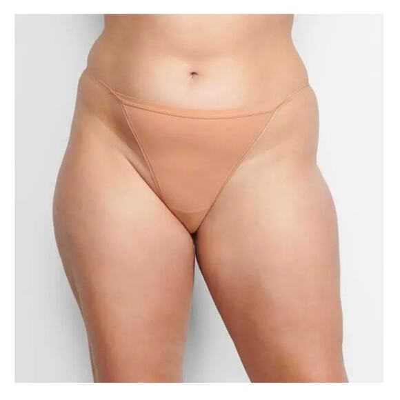 NWT Skims Summer Mesh String Thong in Ochre Sexy Kim Kardashian Tan Underwear 3X - Picture 1 of 9
